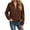 Brown, variant on Womens Jacquard Pattern Zip Up Jackets Raglan Long Sleeve Casual Coat