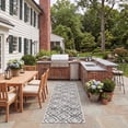 thumbnail image 3 of SAFAVIEH Courtyard Alexa Geometric Indoor/Outdoor Runner Rug, Ivory/Black, 2'3" x 8', 3 of 12