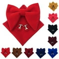 thumbnail image 3 of Velvet Classic Bow Tie for Formal Wear Timeless Solid Color Retro Korean Style Accessory for Weddings and Events 2PCS, 3 of 3