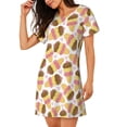 thumbnail image 2 of Balery Cute Ice Cream Pattern Womens Short Sleeve Sleepshirt Scoopneck Cute Nightdress Comfy Nightgown Loungewear Dress, 2 of 6
