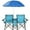 Turquoise, variant on Costway Portable Camping Folding Picnic Double Chair W/Umbrella Table Cooler Beach Camping Chair