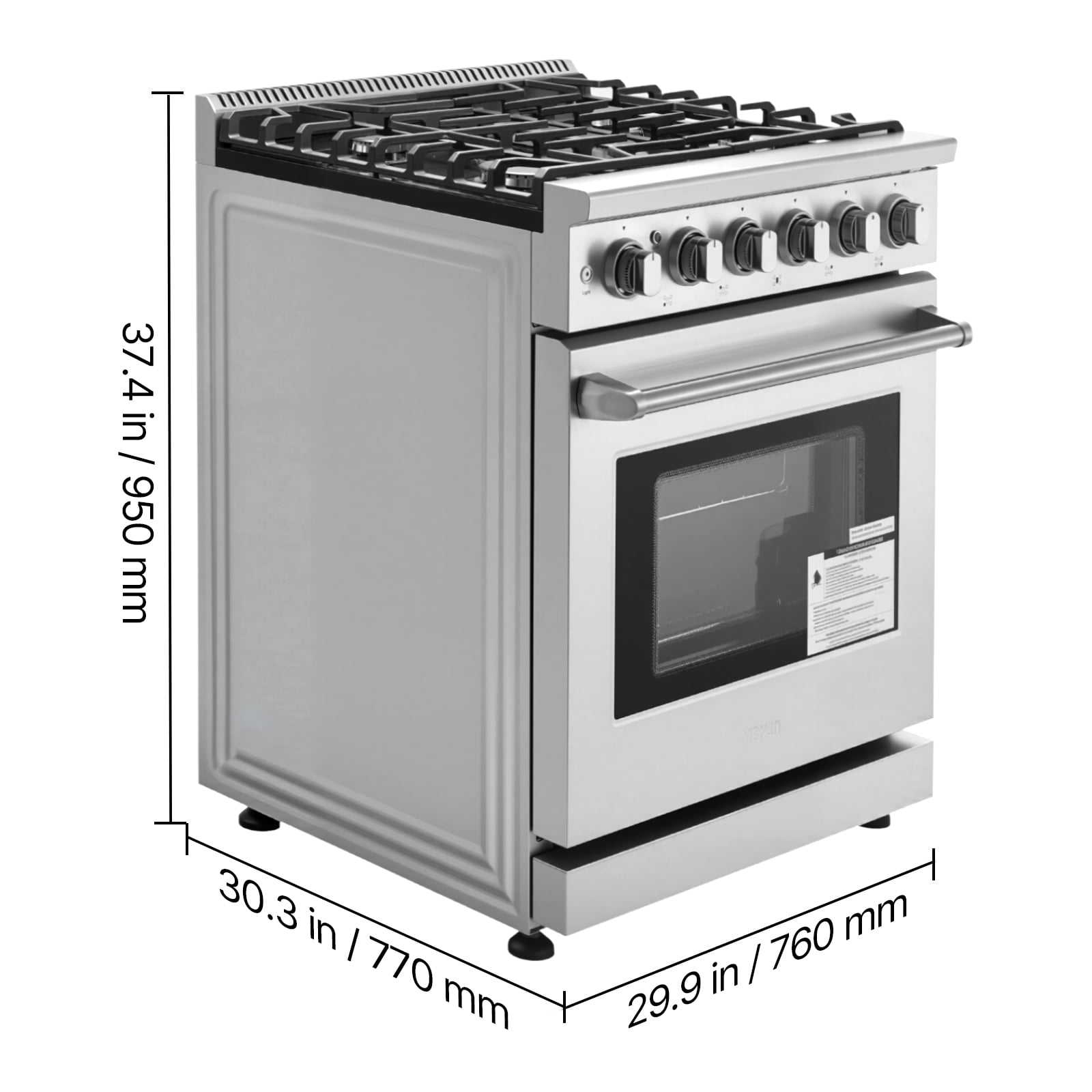 VEVOR Gas Range Oven, 30 Inches Width, Freestanding Stainless Steel Stove and Oven with 5 Sealed Cooktop Burners, Easy Reach Racks, Storage Drawer, 4.8 Cu. Ft. Capacity, for Apartment, Home, Kitchen