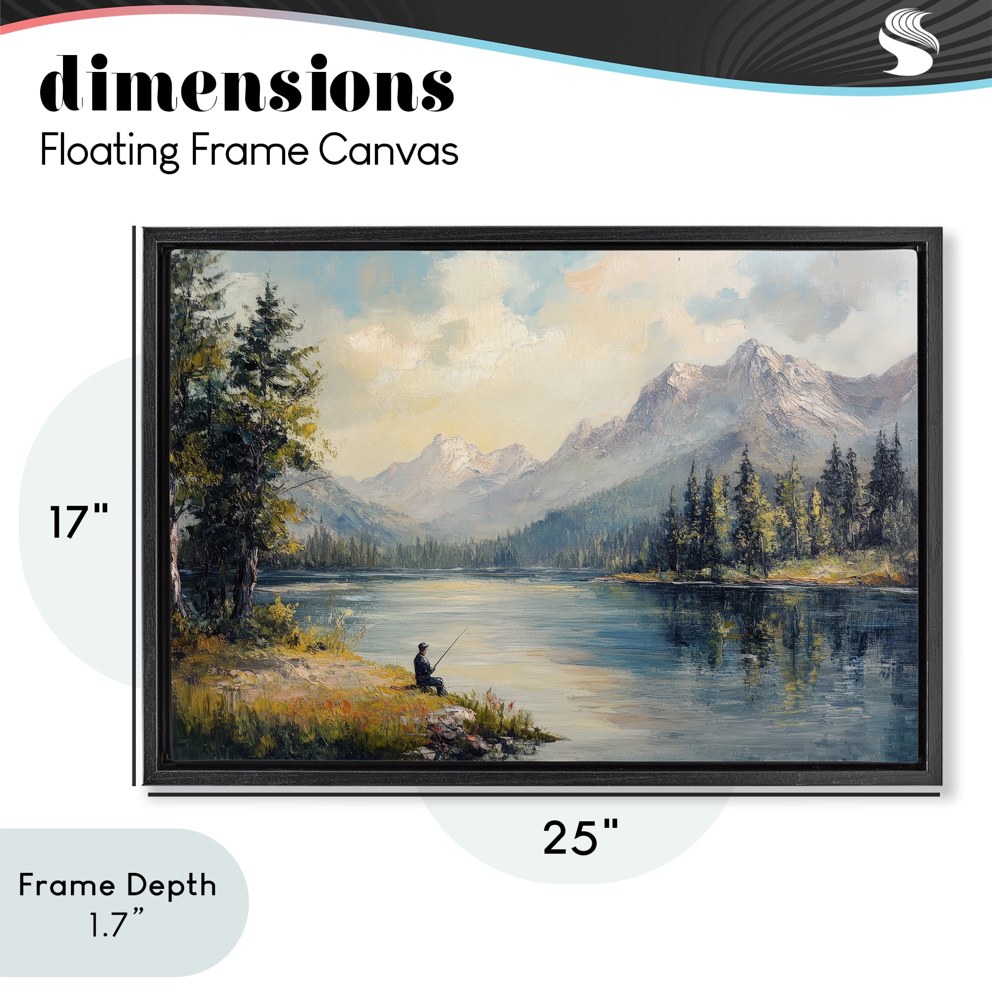 Stupell Industries Secret Fishing Spot Black Framed Floater Canvas Wall Art, design by Petal Prints Design