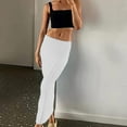 thumbnail image 2 of ZQUUVOU Women's Versatile Fashion Leisure Home Resort Beach Mid Length Skirt White, 2 of 6