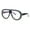 grey, variant on Retro Disco Funky Plastic Flat Top Racer Clear Lens Glasses Grey