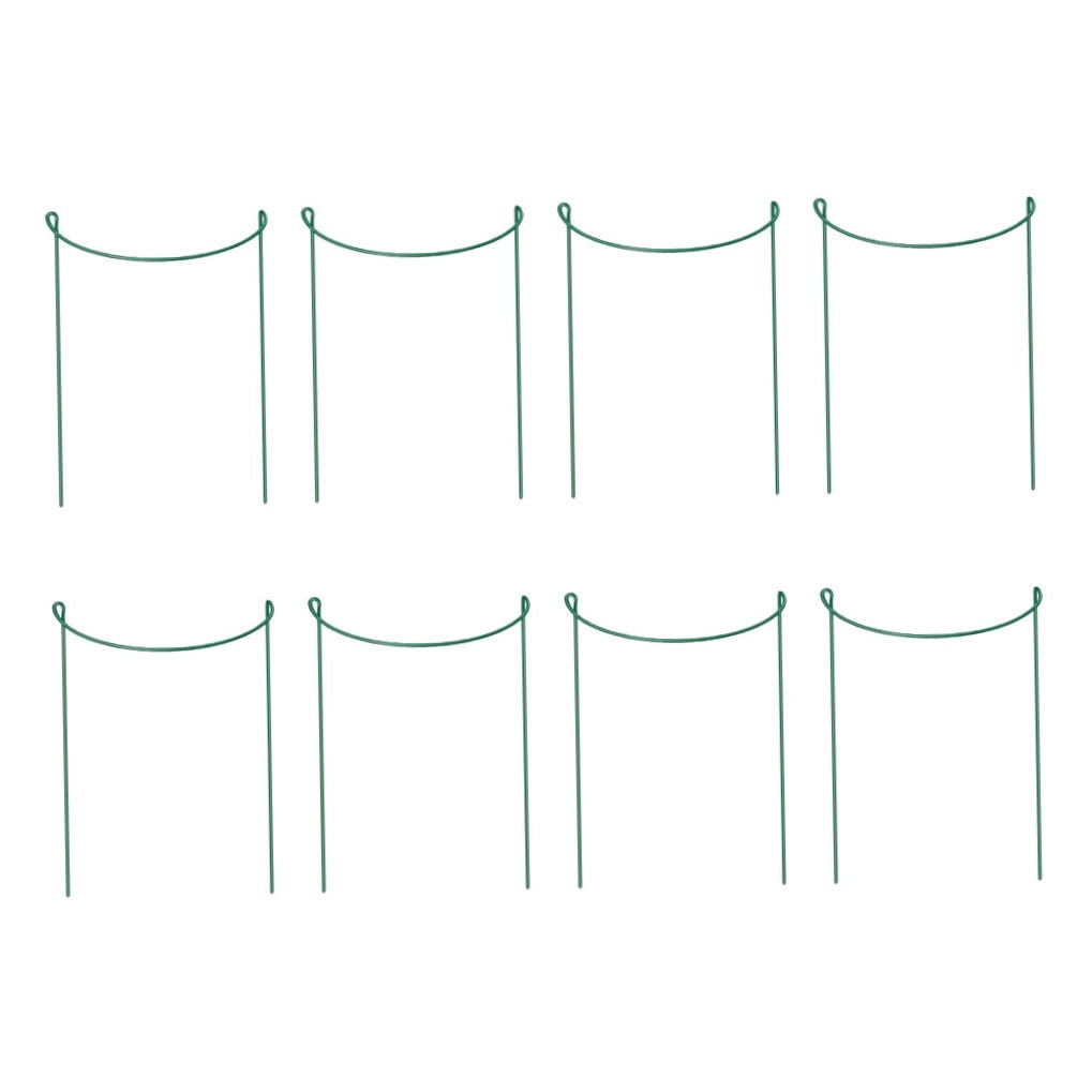 Raindrops Green Iron Climbing Plant Trellis Semicircle Garden Stakes, Support for Vines, Flowers, and Climbing Plants