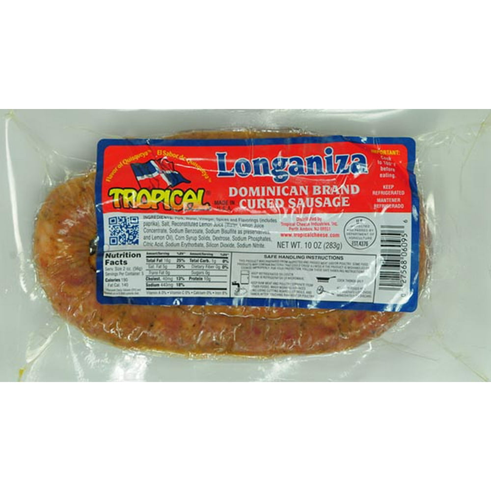 Tropcial Longaniza Dominican Brand Cured Sausage, 10 Oz.