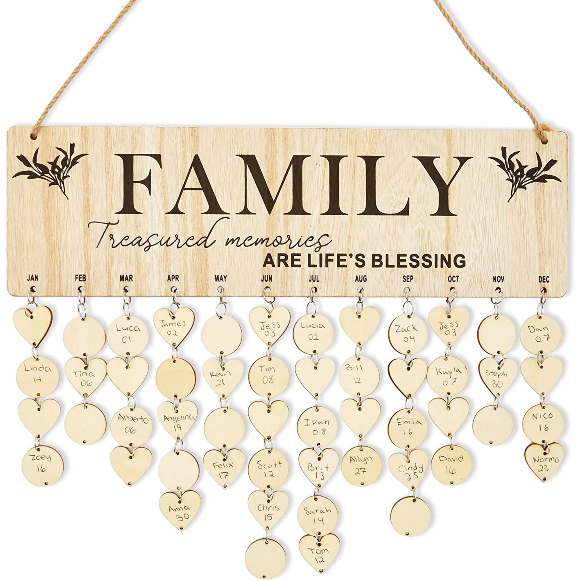 101pcs Wooden Family Hanging Calender With Wood Tags For Remarkable 