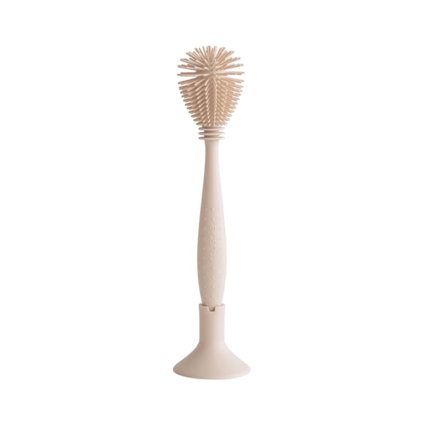 Cepillo para biberones Mushie Soft Silicone con base de succión