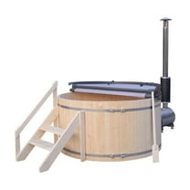 o-for-Gold Wood-Fired Hot Tub & Ice Bath Pine Wood 70.9in 422 Gallons for 4-5 People