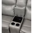 thumbnail image 4 of Max 80 Inch Dual Manual Recliner Loveseat- Cupholders- Gray Faux Leather, 4 of 6