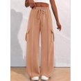 thumbnail image 4 of Women'S Plus Size Drawstring Running Sweatpants Loose Fit Wide Leg Pure Color Athletic Trousers Color 4XL, 4 of 8