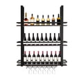 thumbnail image 4 of puresly 3 Tier Wall Mounted Liquor Bottles Floating Shelves Metal Hanging Bar Liquor Shelves with Glass Holder for Kitchen Dining Room Home Decor, 4 of 8