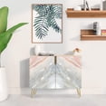 thumbnail image 2 of PixonSign Sideboard Buffet Cabinet, Kitchen Storage Cabinet with 2 Doors, Red & Gray Granite Marble Pattern, Cupboard Console Table for Dining Room - 35" L x 18" W x 29" H, 2 of 5