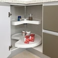 thumbnail image 2 of SortWise 28 Inch Pull Out Cabinet Organizer, Kidney Shape Revolving Cabinets Corner Shelf Lazy Susan, Adjusted Height 22"H to 37"H, White, 2 of 9