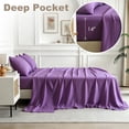 thumbnail image 6 of Jessy Home Bed Sheets Set 4 Piece Queen/Full Sheet Set Purple Cotton Blend Fitted Sheet, Flat Sheet & 2 Pillowcases Bedding Set, 6 of 11