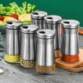 thumbnail image 6 of Seasoning Box 2Pcs Kitchen Porous Stainless Steel Seasoning Bottle Sprinkler Salt Shaker Glass Seasoning Bottle Household Set Pepper Seasoning Jar, Kitchen Essentials Clearance Sale, 6 of 8