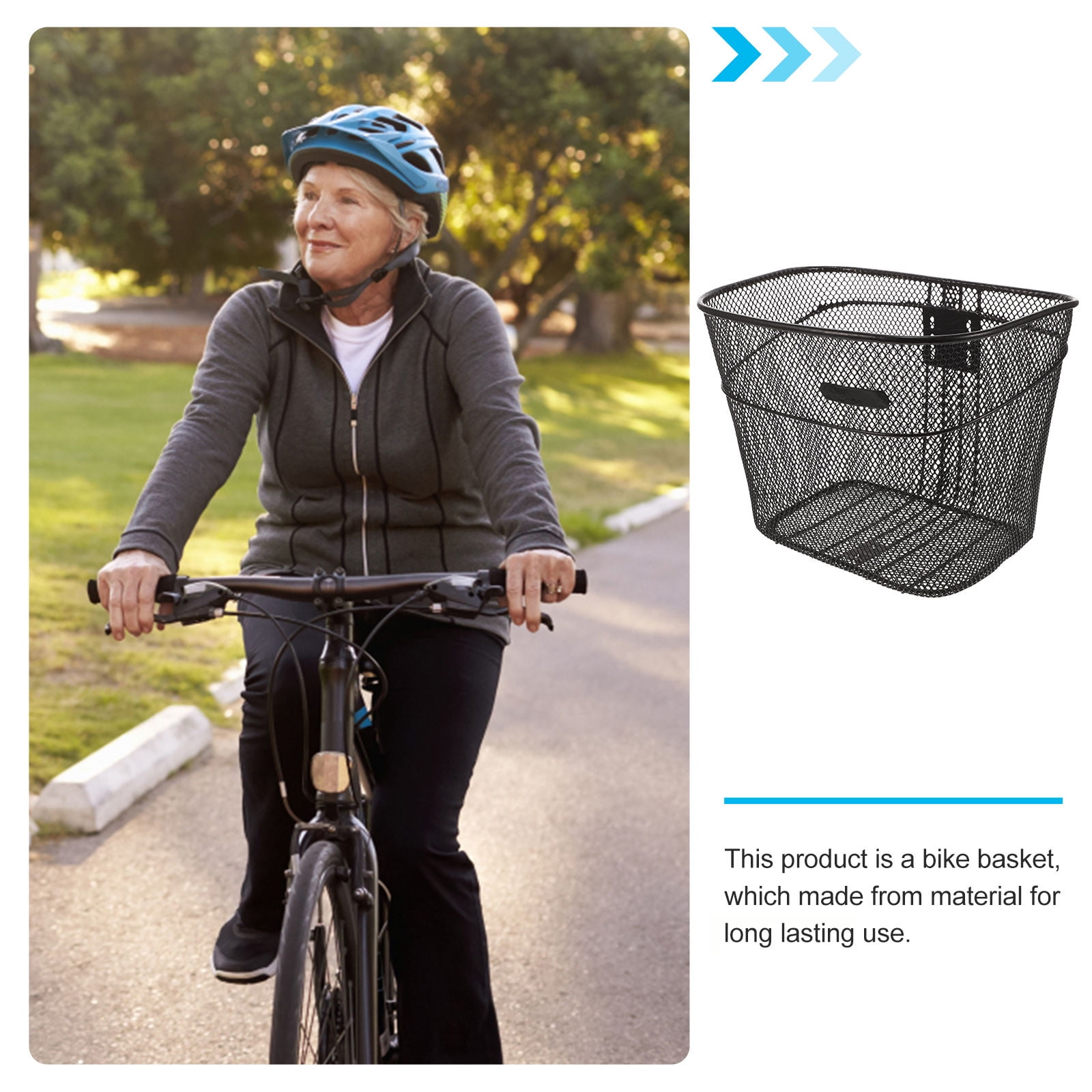 FELTECHELECTR Mlins 2Pcs Sturdy Metal Bike Front Basket for Cycling Handlebar Use