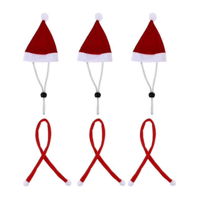 1 juego de gorro y bufanda navideños ajustables para mascotas pequeñas (rojo)