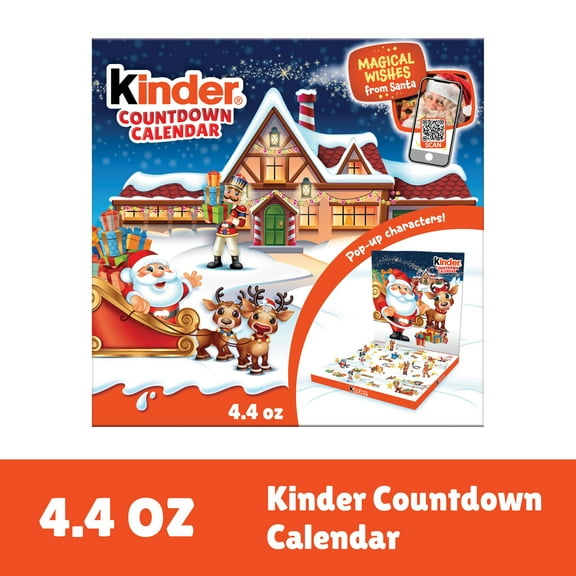 Kinder 2025 Advent Calendar, 24 Individually Wrapped Pieces, Chocolate Candy, 4.4 oz​