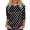 Black, variant on Women’s Polka Dot Print Satin Blouse Crew Neck Half Sleeve Relaxed Fit Top for Casual Daily Wear Black L