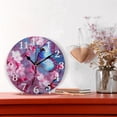 thumbnail image 2 of Coolnut Butterfly Flower Pink Wall Clock Round Vintage Silent Non Ticking Battery Operated Accurate Arabic Numerals Design for Home Kitchen Living Room Bedroom 10 Inch Home Decor, 2 of 5