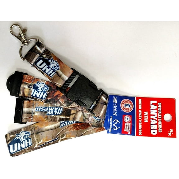University of New Hampshire Wildcats Camo Lanyard Keychain Double Sided Breakaway Safety Design Adult 18 Inch