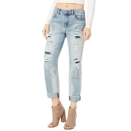 Jessica Simpson Juniors' Mika Best Friend Embroidered Girlfriend Jeans (Rambler, (Best Selvedge Jeans For The Money)