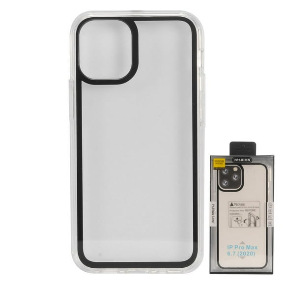 Apple iPhone 12, iPhone 12 PRO /6.1" Slim Crystal Transparent Clear   Black Frame Shield Shockproof Hybrid Hard Acrylic Heavy Duty Shock-Absorption TPU Phone Cover foriPhone 12 /12 Pro