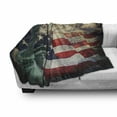 thumbnail image 3 of American Flag Soft Flannel Fleece Throw Blanket, Composite Photo of States with Fireworks on Background 4th of July Print, Cozy Plush for Indoor and Outdoor Use, 60" x 80", Multicolor, by Ambesonne, 3 of 6