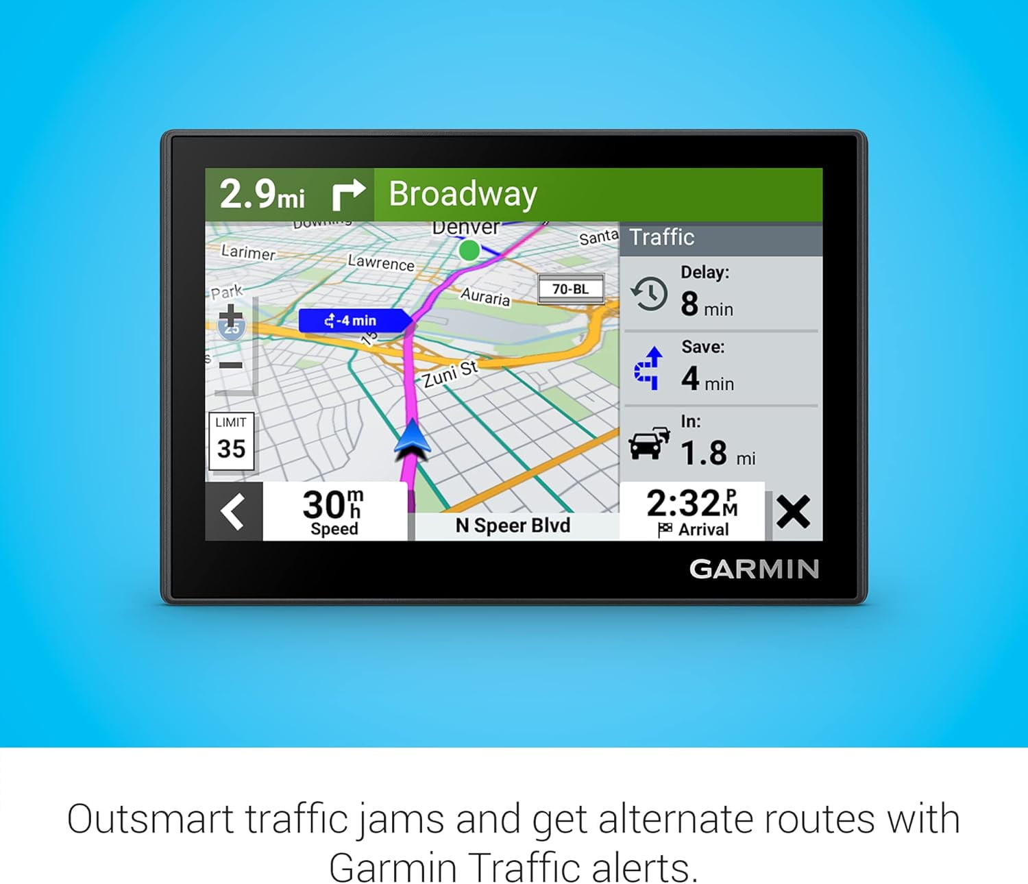 Restored Garmin Drive 53 GPS Navigator, 5" Touchscreen, Driver Alerts, (Refurbished)