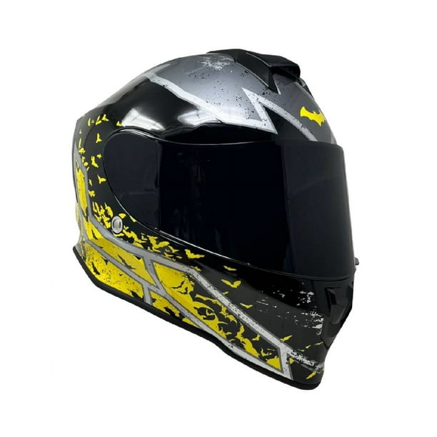 Casco Batman Moto Kov Dc Comics Kroon Amarillo Certificado Dot