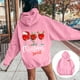 thumbnail image 2 of WILLBEST Sudadera de Mujer con Estampado de Letras, Sudadera con Capucha de Manga Larga y Bolsillos, Talla 74 X-Grande, 2 of 7