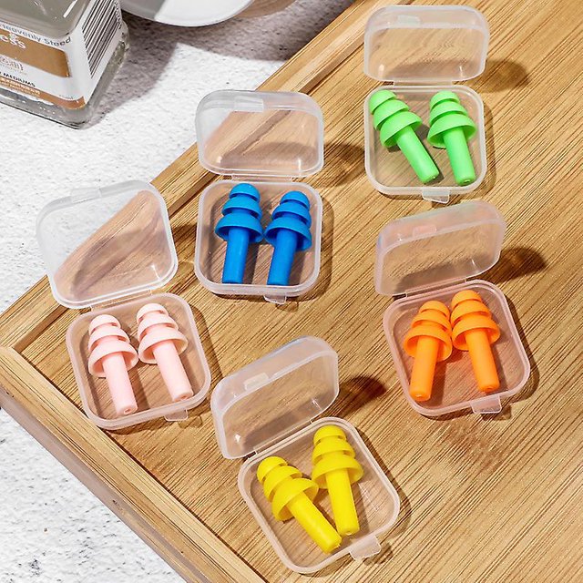 5 Paires Nageur Bouchons D'oreille, Bouchons Impermables En Silicone Rutilisables, Bouchons D'oreilles Mixte Adulte, Pour Piscine, Mer, Bain, Spor
