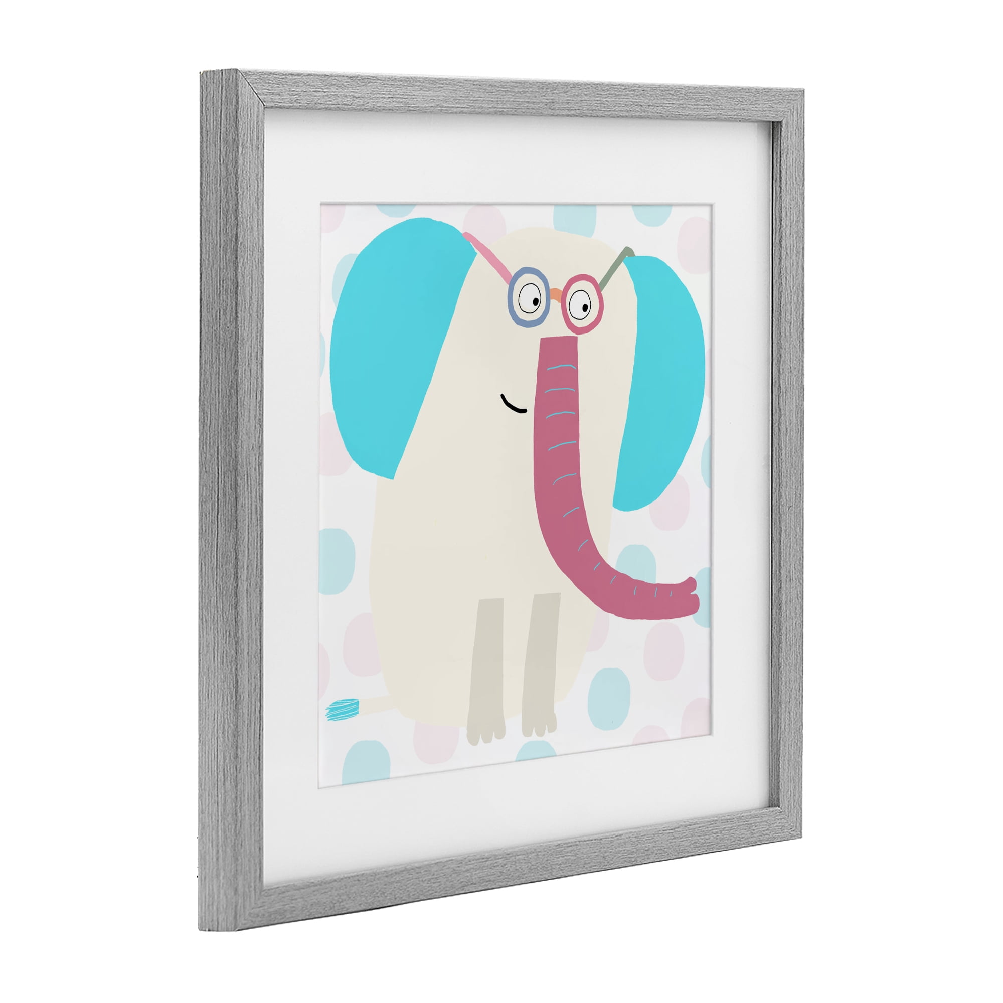 Stupell Industries Electric Blue Elephant Gray Framed Print Under Glass, design by Carla Daly