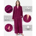 thumbnail image 4 of AMITOFO Womens Zip Up Fleece Robe Warm Loose Flannel Plush Zipper Lounger Bathrobe for Ladies 2XL-3XL & Rose Red, 4 of 7