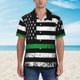 thumbnail image 2 of Fotbe American Flag Camisa Hawaiana para Hombre Unisex – Camisa Casual de Verano con Botones de Manga Corta de Algodón y Lino,Large, 2 of 7