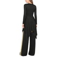 thumbnail image 4 of iiniim Women Metallic Praise Dancewear Outfit Worship Liturgical Lyrical Dance Dress with Pants Black S, 4 of 7