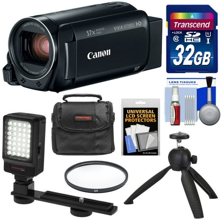 Canon Vixia HF R800 1080p HD Video Camera Camcorder (Black) with 32GB Card + Case + LED Video Light + Filter + Tabletop Tripod +