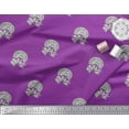 thumbnail image 2 of Soimoi Crepe Silk Fabric Leaves & Floral Block Decor Fabric Printed Yard 42 Inch Wide, 2 of 3