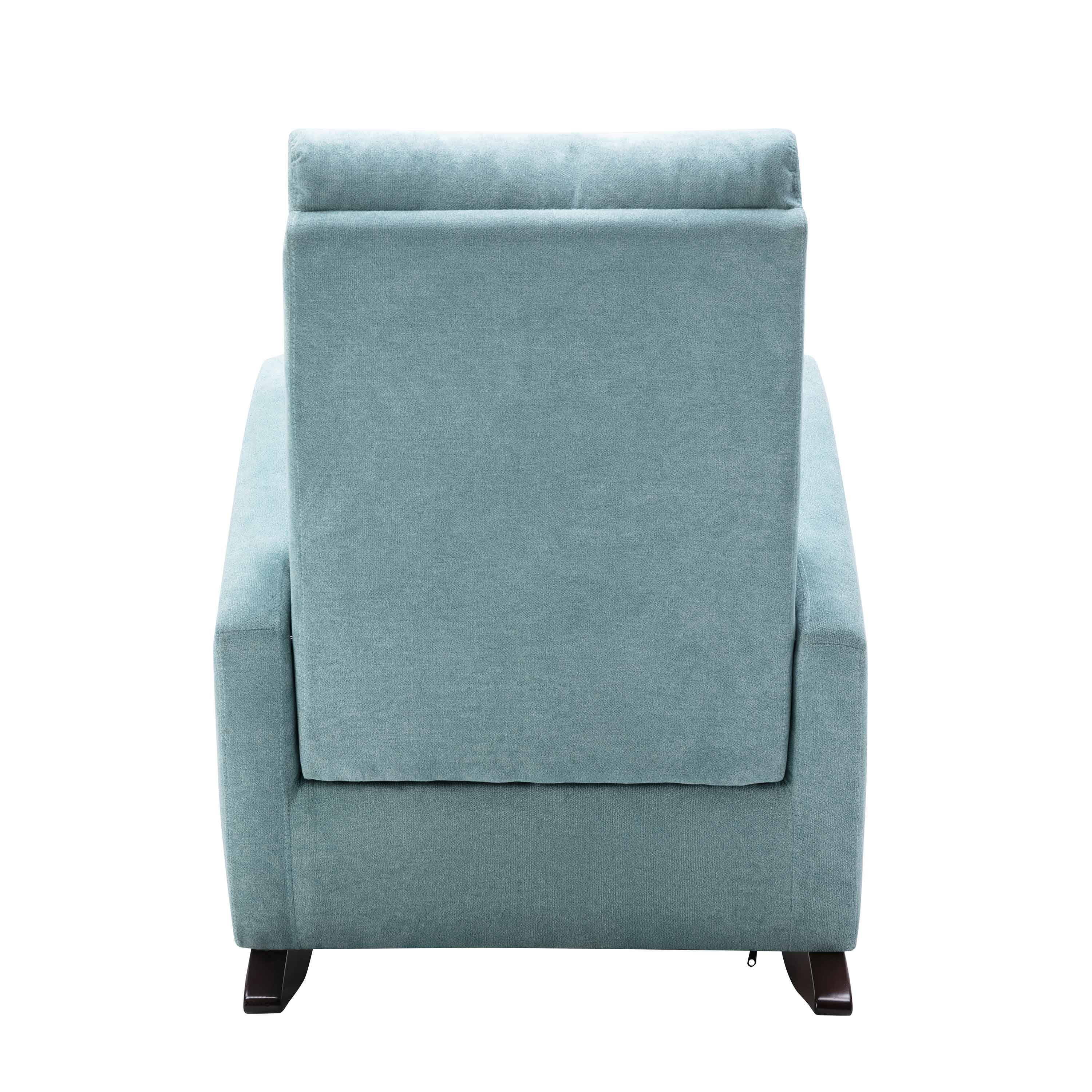 Ucloveria Modern Home Rocking Chair, Comfy Armchair with Side Pocket, Living Room Lounge Single Sofa, High Backrest with Decorative Buttons