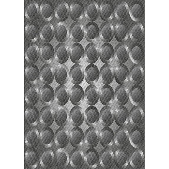 Ahgly Company Indoor Rectangle Patterned Dark Gray Novelty Area Rugs, 8' x 10'