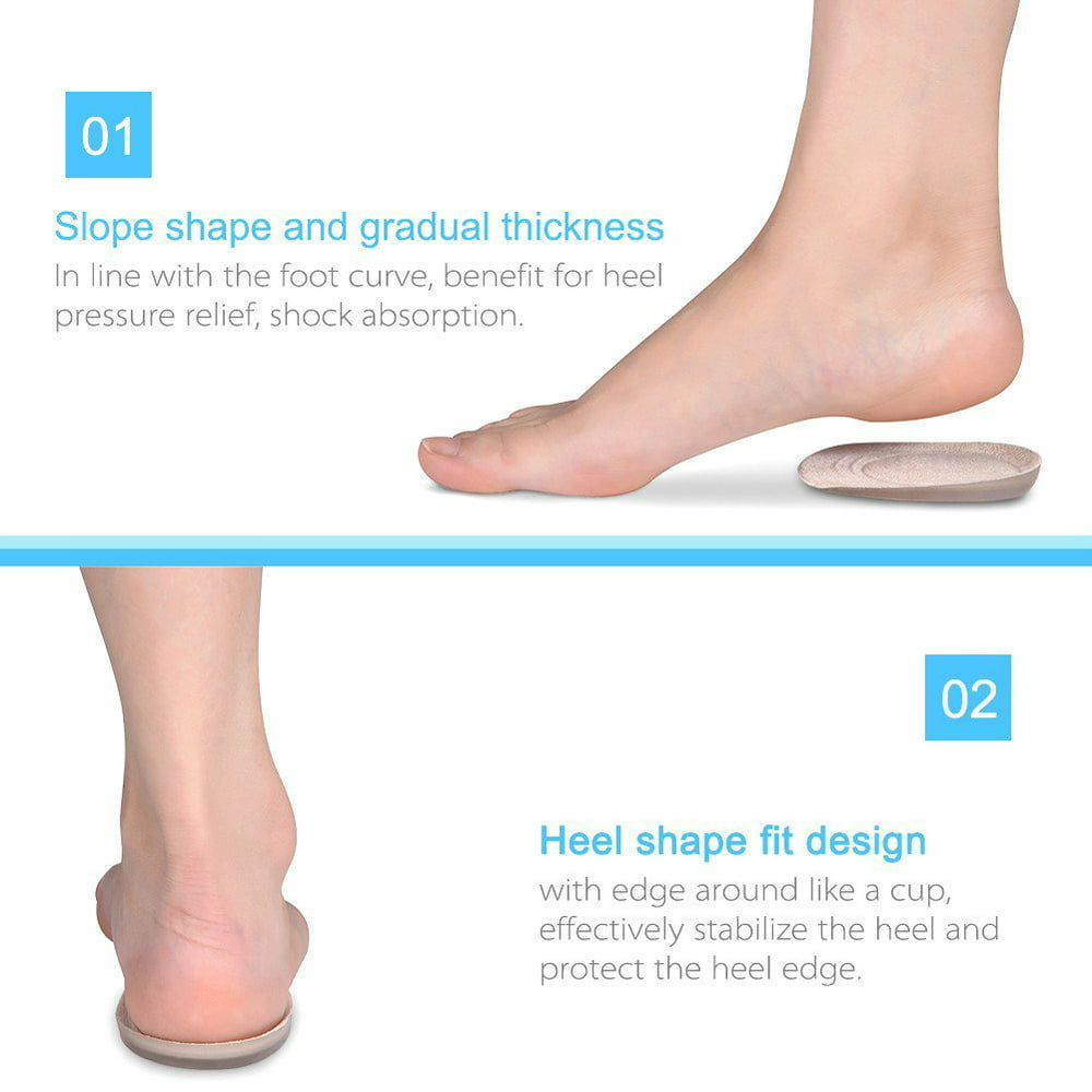 Gel Heel Lifts for Shoes Bone Spur Relief Cushion Self-adhesive Half ...