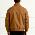 thumbnail image 3 of Dweltoz Men's Lightweight Bomber Jacket Casual Stand Collar Zip Up Soft Outerwear with Side Pockets Fall Winter Fashion Jackets,Brown 2XL, 3 of 5