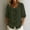 Army Green women 3/4 sleeve blouse a1, variant on Women Summer 3/4 Sleeve Button Down Blouse Eyelet Lace Trim Casual Basic Top Solid Fashion Work Office Vacation Clothes, Light Blue 2XL
