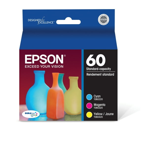 EPSON 60 DURABrite Ultra Ink Standard Capacity Color Combo Pack (T060520-S) Works with Stylus C-68, C-88, C-88 , CX-3800, CX-3810, CX-4200, CX-4800, CX-5800F, CX-7800
