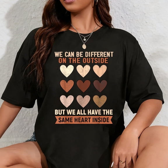 100% Cotton Same Heart Inside Black History Month Men Women T-Shirt