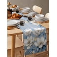 thumbnail image 6 of Boanket White Floral Table Runner - 48 Inch Long, Kitchen Dining Table Runner Dresser Scarves, Blue Botanical Flowers Branches Plants Farmhouse Decor for Coffee Tables Wedding Party Banquet, 6 of 8