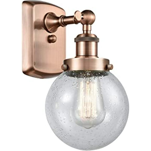 Innovations 916-1W-AC-G204-6-LED Beacon 1 Light Sconce part of the Ballston Collection, Antique Copper