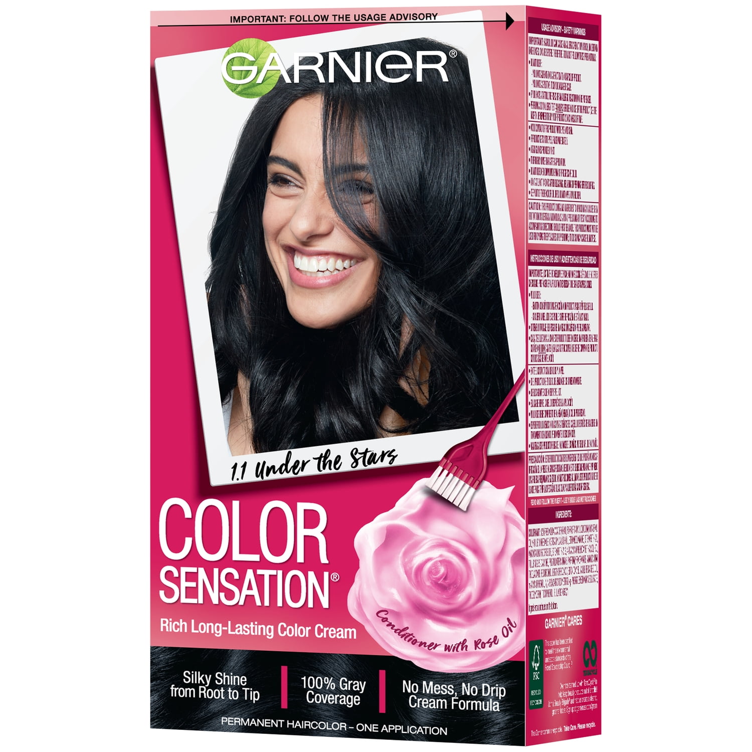 Garnier Color Sensation Hair Color Cream, 1.1 Under The Stars Natural Blue Black